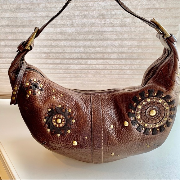 Coach Mia hobo studded pebbled leather bag